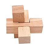 Domybest　パズル　立体　木製　積み木　孔明ロック　伝統知育玩具　知恵おもちゃ　児童 キッズ　大人3D立体パズル 木 (B)