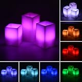 Zehui 12色with 18ワットキーリモートコントロールと4時間または8時間タイマー機能approx 5 inch tall 3パックLED Flameless Pillar Candle Li