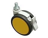 ハイロジック フレスコキャスター75mm M10ボルト・ストップ付 イエロー