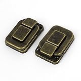 uxcell ボックスラッチ　ロックフックヒンジ　金属素材　ブロンズトーン　 45x 31x 10mm　2個入り