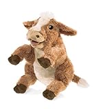 Folkmanis Brown Cow Hand Puppet [並行輸入品]