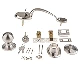 B Baosity ホーム　フロント　ドア　エントランスレバー　ドアハンドル　キー付き　ロックセット　デッドボルト　3色選べる - 銀