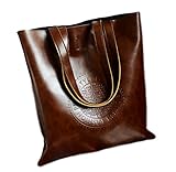 [ル・セリジエ] トート バッグ レディース レザー シンプル フラット 縦 薄 型 刻印 カジュアル A4サイズ (コーヒー)