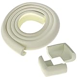 JSDDE　ベビーケガ防止　2メートル　コーナークッション1本　と　コーナーパッド角型10個　セット　L型　厚手　弾力 　取付テープ付　5色 (ホワイト)