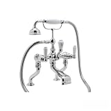Rohl u.3500l / 1 Perrin And RoweデッキマウントExposed浴槽フィラー蛇口with Hand Sh、 2.06 x 2.06 x 2.75 inches U.3500
