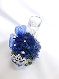 【プリザーブドフラワー／本当のガラスの靴シリーズ】シンデレラのガラスの靴と青い薔薇の神秘にティアラとスワロフスキーの輝きを添えて