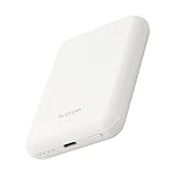 エレコム モバイルバッテリー マグネット式 ワイヤレス充電 5000mAh ワイヤレス出力(5W) Type-C出力(12W) Type-C×1ポート 【Magsafeに対応したiPhone12/13シリーズ】 ホワイト DE-C40-5000WH