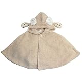 【羊さん】シャギーフリース　フード付マント (70cm~90cm)