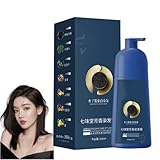 キャビアプロテインヘアカラーシャンプー ヘアカラー 白髪染め シャンプー 500ML ボタニカルカラークリームシャンプー 白髪染めシャンプー 簡単で便利男女兼用 (黒茶(BLACK BROWN), 500ML)