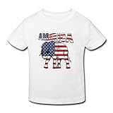星 ２～６歳子供 男女兼用 半袖 ティー Tシャツ アメリカ 象 動物 星 White 5-6 Toddler