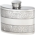 Wentworth Pewter - Small Kells Celtic Pewter Kidney Flask,Hip Flask, Spirit Flask, 2oz capacity