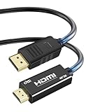 Kirzi 4k DisplayPort - HDMIケーブル 単方向DP - HDMIコード DPソースからHDMIディスプレイに対応 (6フィート)。