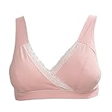 Seliyi女性のマタニティー授乳用のブラジャー　授乳期の母さんのための下着　ブラジャー　ピンク　L