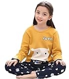 (チェリーレッド) CherryRed 子供 子供 子供パジャマ ルームウェア 寝間着 上下2点セット 女の子 男の子 綿 110 イエロー