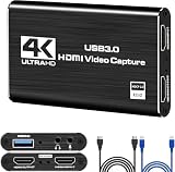 4K HDMI ビデオキャプチャカード USB3.0 1080P 60FPS ビデオレコーダー Nintendo Switch キャプチャカード ストリーミングゲームや放送用 Xbox Series X/S、Xbox One X/S、PS4、OBS、カメラ、PCで動作 (暗い色)