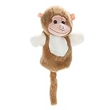 Domybestハンドパペット ぬいぐるみ おもちゃ 手踊り 動物 アニマル 子供 布製 知育玩具 ごっこ遊び 童話 物語 人形劇 想像力を育てる 多種類選択可能 (モンキーベビー（高さ37cm）)