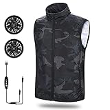 Dstper 空調服 空調作業服 冷却服 夏用作業着 2021新型空調扇風服 大風量2ファン付き 快速冷却 吸汗速乾 低騒音 熱中症対策 日