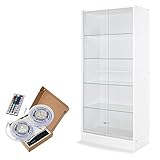 【JAJAN】フィギュアラック サード ワイド RGB(フルカラーLED) 付き本体 引き戸 幅83cm 奥行39cmハイタイプ ホワイト【正規品】[鍵付きコレクションケース][棚プレ対象商品]