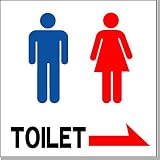 安全・サイン8 トイレ表示板 ピクトサイン トイレ150P5 誘導表示 150×150 サインの種類:2 右矢