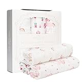 Manhattan Kids おくるみ モスリンコットン製 スワドル 3枚セット ダブルガーゼ 出産祝い 赤ちゃん バスタオル ベビー ブランケット 新生児 ガーゼタオル 綿100% 毛布 箱入り 1