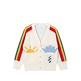 Kayiyasu カイヤス キッズ カーディガン 子ども セーター ニット カットソー スウェット トレーナー Vネック ポケット付き 021-xcfz-17134(3Y（100cm） ホワイト )
