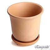鉢 KANEYOSHI 【日本製/三河焼】 陶器 植木鉢 尻丸えびね 3.5号足付皿付