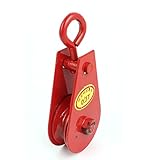 uxcell スイベルアイ　ローププーリー　スイベルフック　滑車 プーリー　 カーゴリフト　溝車　メルタ製　単輪　0.3 T　 53mm直径　レッド