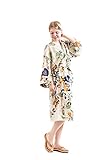 Robe&Wedding cotton robe sexy robe long robe women robe綿ガウン、長めネグリジェ (S, white-orange)