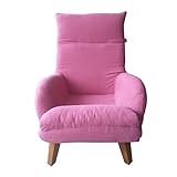 UNE BONNE(ウネボネ)ソファ 座椅子 1人掛 チェア 背もたれ７段階・ヘッドレスト14段階リクライニング 北欧風 木製脚 脚部脱着可 脚のみ取付 ホットピンク