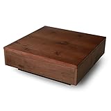 テーブル センターテーブル 国産 節付き 天然木突板 木製 引き出し 2杯付き 正方形 ウォルナット