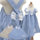 arina house(アリーナハウス) ワンピース 胸元リボン ノースリーブ ワンピース(2色)（ 130cm ブルー）