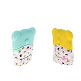 Baoblaze 歯がため　ベビー用手袋　歯固め　かわいい　動物の型　調整可能　0〜24ヶ月　2個セット