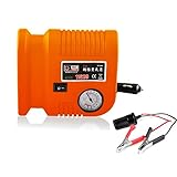 NUZAMAS エアコンプレッサー 車用空気入れ DC 12V コンパクト シガーソケット接続式 ３種類アダプターノズル付き自動車 バイク ボール 浮き輪 レジャー用品 無料ワニ口クリップ