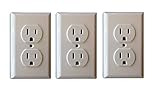 Shock Blocker Standard Baby & Child Safe Plate Electrical Outlet Covers (3 Pack) [並行輸入品]