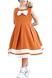 (アイビードレシング) Ivydressing 子供ドレス パーティードレス ウェディング フラワーガールドレス ジュニアドレス 披露宴 発表会 演奏会 演奏会 リボン 多色 結婚式-120-オレンジ