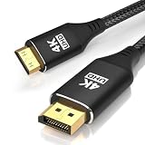 4K DisplayPort - ミニHDMIケーブル 3フィート DPからミニHDMIオスビデオ UHD 1440P/2K@120Hz、4K@30ナイロンDPからミニHDMI単方向コード Dell、デスクトップ、AMD、NVIDIA、Lenovo、HP、ThinkPad用