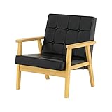 ナチュラル/合皮ブラック ： 1人掛け/クロスステッチ 選べるソファー★noress(ノレス)