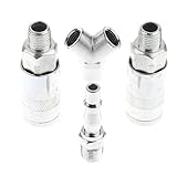 Fenteer 空気圧　カップラー　1/4インチ　アダプター　エアーコネクター　耐久性　４個入り