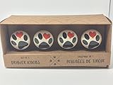 セットの4 Paw Printsハートセラミック引き出し/キャビネットPulls