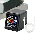 スマートウェザーデスクトップデコレーション、スマートWifiウェザーステーション |ミニデスクトップスマート天気温度計デジタル時計付きデジタル天気予報温度湿度日付時間 デジタル気象ステーション - 家庭、オフィス、寝室向けの Wifi スマート エア ステーションを備えたスマートな天気予報