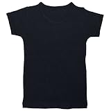 ガールズ|ボーイズ|ベビー[BASIC STYLE UNDERWEAR]男女兼用|ベビーフライス肌着|綿100％|無地|肌着シャツ|半袖シャツ 95cm ブラック