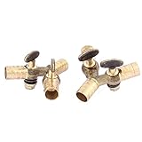 uxcell　ガスバルブ　ブラス　Y形　ホース口コントロール　3ウェイ　10mmアウトレット　2個入り