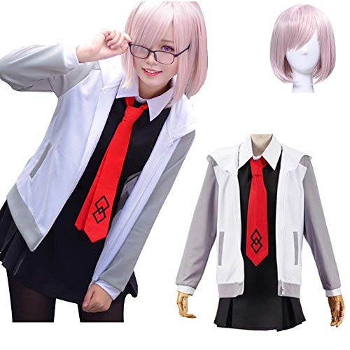 MOMOcos マシュ コスプレ衣装 【ウィッグ付き】fgo fate 衣装 Fate/Grand Order シールダー/マシュ・キリエライト cosplay コスプレ衣装 【即納品】 (マシュ M)