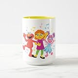Zazzle Sesame Street | Julia、Elmo & Abby Dancingマグ 15 oz, Combo Mug イエロー 557b1ffd-b6e3-d196-fcc5-685