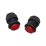 Goliton®　5X　16mm　セルフロックスイッチ　オフ/オンプッシュボタンスイッチ　AC 250V 3A　レッド