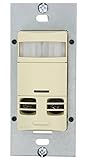 Leviton OSSMT-MDI Ultrasonic/Infrared, Dual-Relay Multi-Technology Wall Switch sensor, 2400 Sq. Ft M