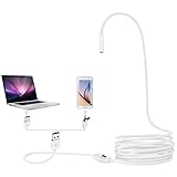 Potensic 2 in 1マイクロUSB / USBボアスコープ内視鏡柔軟な防水検査カメラ7 mmの直径カメラヘッド、6調整可能LEDライト ホワイト DSNKJ-14