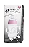 Baby Handle Bottle 8oz(260ml) Pink Step 2 nipple and Straw included (8oz(260ml), Pink) by PuttiAtti