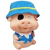 キュートブルーStraw Hatマクダル豚型貯金箱ウェディングXmasクリスマス誕生日バレンタインギフト
