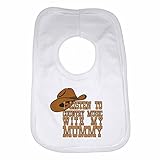 I Listen to Country Music With My Mummy - Personalised Baby, Toddler Bib for Boys, Girls, Newborn Gi